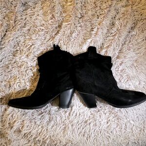 Ankle faux suede cowboy boots